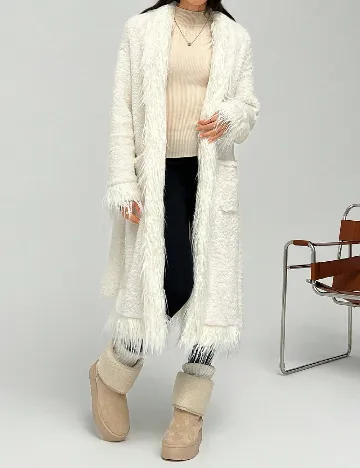 Palton SHEIN, ecru Alb