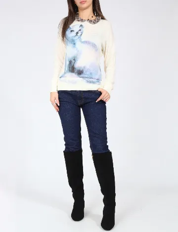 Bluza Zara, ecru Alb