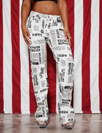 Pantaloni SUMWON, alb Alb