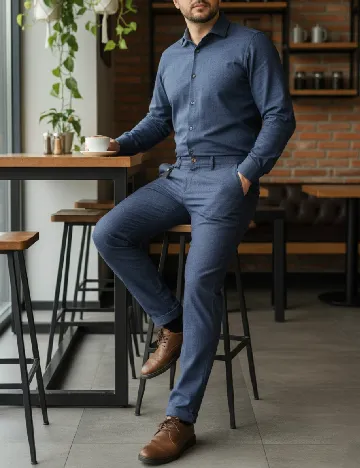 Pantaloni Zara, albastru Albastru