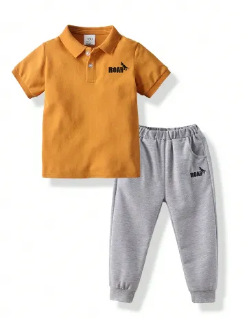 Compleu Shein Kids, galben/gri Gri