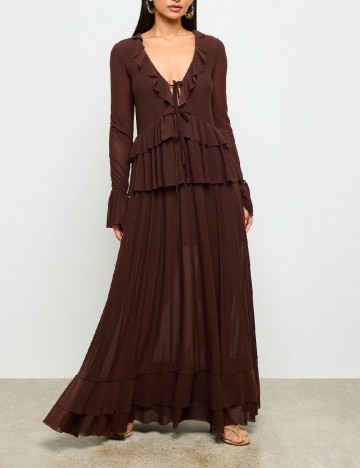 Rochie lunga SHEIN, maro