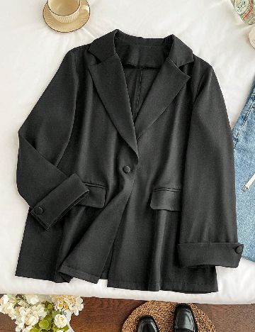 Sacou SHEIN CURVE, negru