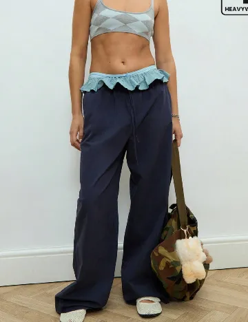 Pantaloni SHEIN, bleumarin Albastru