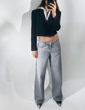 Jacheta Zara, gri/negru