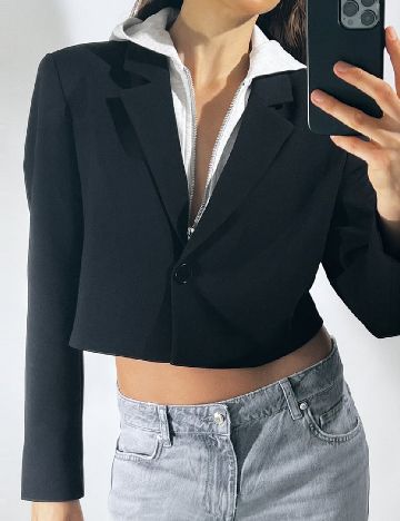 Jacheta Zara, gri/negru