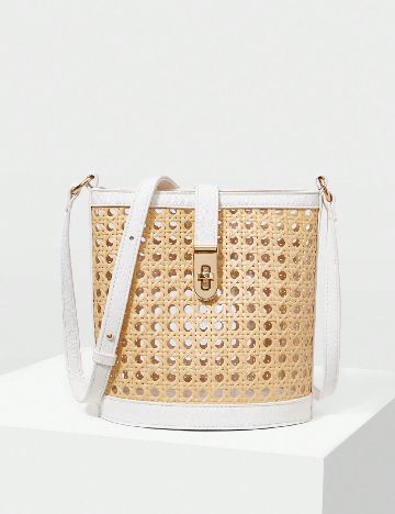 Geanta MOTF, alb/crem