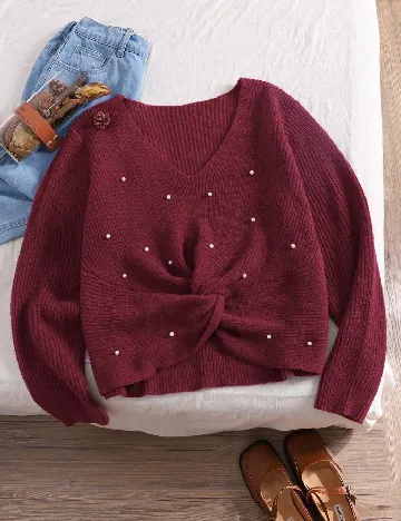 Pulover SHEIN CURVE, pruna Mov