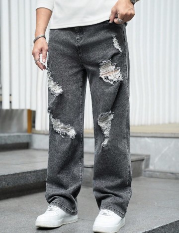 Blugi SHEIN Plus Size Men, gri