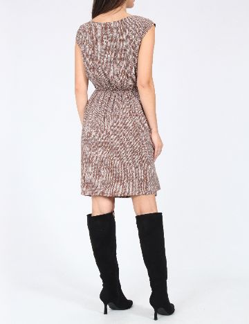 Rochie scurta Zara, maro/alb