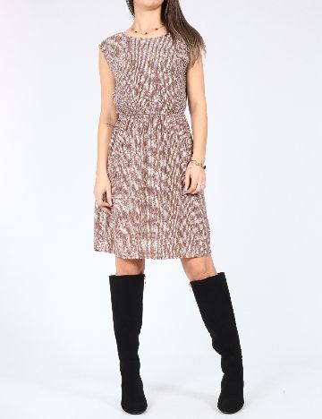 Rochie scurta Zara, maro/alb