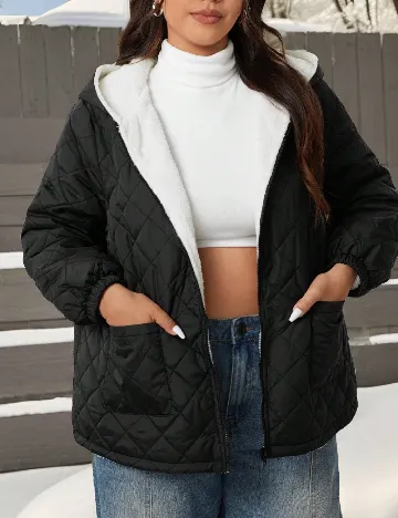 Geaca SHEIN CURVE, negru Negru