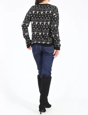 Pulover Zara, negru/alb Negru