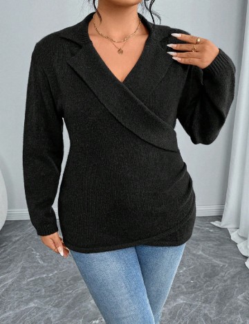 Pulover SHEIN CURVE, negru