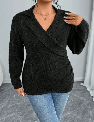 Pulover SHEIN CURVE, negru Negru