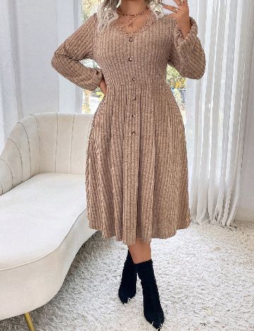 Rochie medie SHEIN CURVE, maro