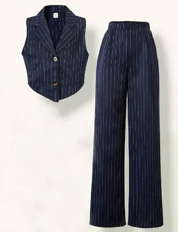 Compleu Shein Kids, bleumarin Albastru