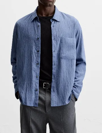 Camasa Zara, albastru Albastru