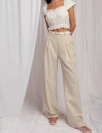 Pantaloni SHEIN, bej Crem