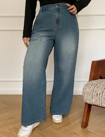 Blugi Dazy Plus Size, albastru Albastru