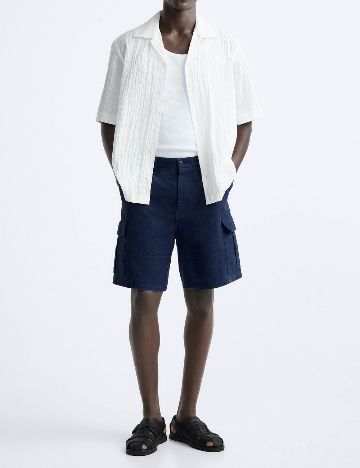 Pantaloni scurti Zara, bleumarin