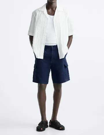 Pantaloni scurti Zara, bleumarin