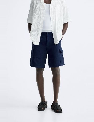 Pantaloni scurti Zara, bleumarin