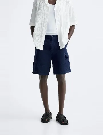 Pantaloni scurti Zara, bleumarin