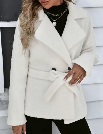 Palton SHEIN, ecru Alb