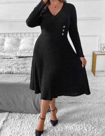 Rochie medie SHEIN CURVE, negru