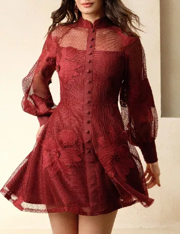 Rochie scurta Anewsta, visiniu Rosu