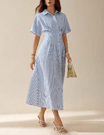 Rochie medie SHEIN, albastru/alb Albastru