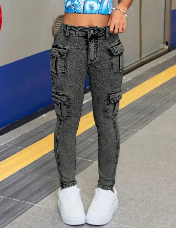 Blugi Shein Kids, gri Gri