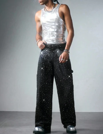 Blugi Romwe, negru Negru