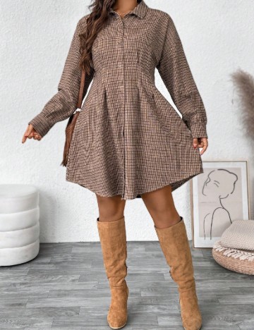 Rochie scurta SHEIN CURVE, maro