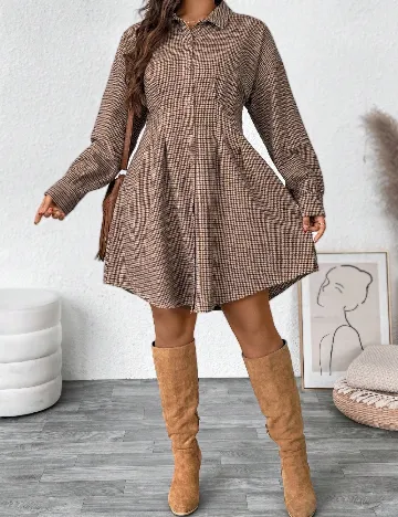 Rochie scurta SHEIN CURVE, maro Maro