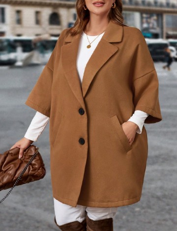 Palton SHEIN CURVE, maro