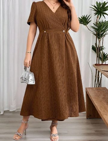 Rochie lunga SHEIN CURVE, maro