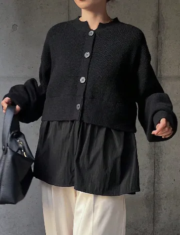 Cardigan Friful, negru Negru