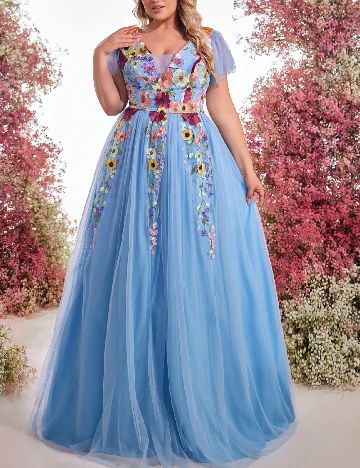 Rochie lunga SHEIN CURVE, albastru