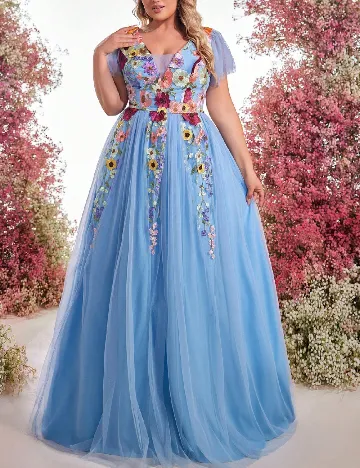 Rochie lunga SHEIN CURVE, albastru Albastru