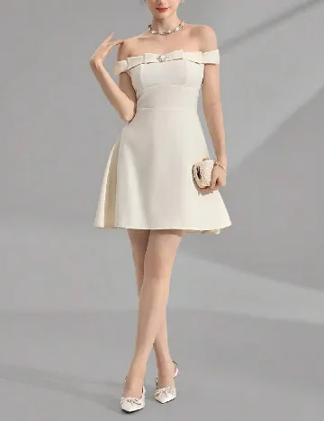 Rochie scurta SHEIN, ecru Alb