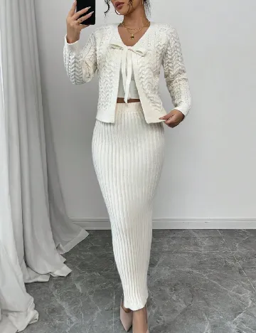 Compleu SHEIN, ecru Alb