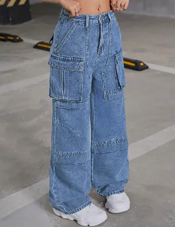 Blugi Shein Kids, albastru Albastru