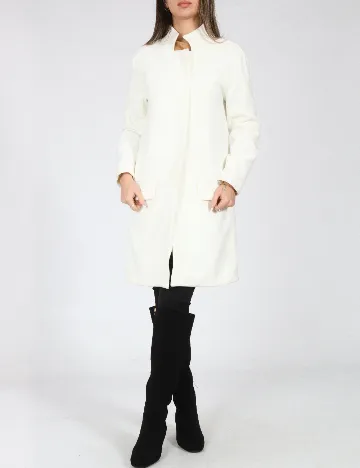 Palton Zara, ecru Alb