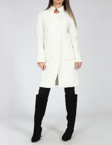 Palton Zara, ecru Alb