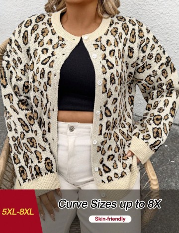 Cardigan SHEIN CURVE, animal print