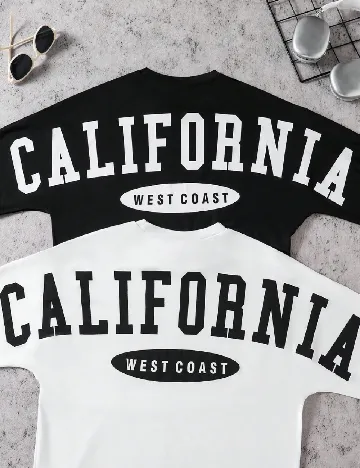 Set bluze 2 bucati Shein Kids, alb/negru Alb