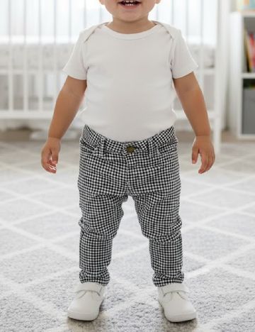 Pantaloni Zara, alb/albastru