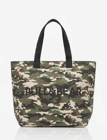 Geanta Pull&Bear, army Verde